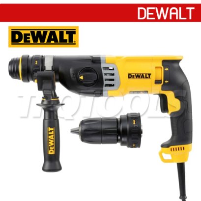 D25144KA-B1 สว่านโรตารี่ 3 ระบบ 28 มม. 900 วัตต์ เปลี่ยนหัวได้ ใช้ก้านกลม และ SDS PLUS "DEWALT" ดีวอลท์