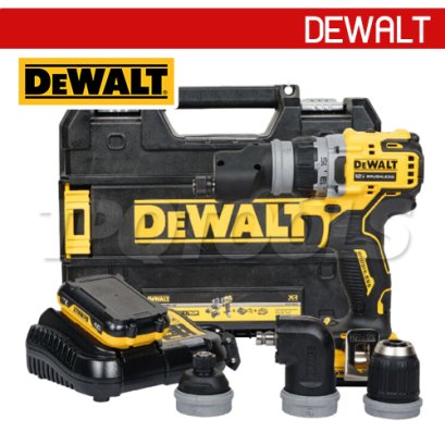 DCD703D2-B1 สว่านไขควงติดตั้ง 5 IN 1 ไร้แปรงถ่าน 12V MAX. ขนาด 10 มม./6.35 มม. (HEX) พร้อมแบตเตอรี่ 2.0 AH + แท่นชาร์จ (ครบชุด) "DEWALT" ดีวอลท์