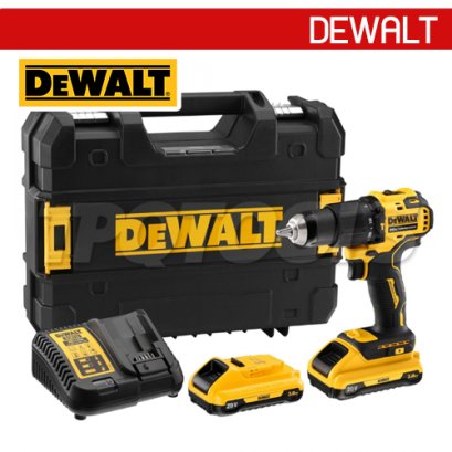 DCD708L2-B1 สว่านไขควงไร้สาย(ไร้แปรงถ่าน) 20V MAX ขนาด 13 มม. แรงบิดสูงสุด 65NM./1650RMP พร้อมแบตเตอรี่ 3.0 AH รุ่นบาง+แท่นชาร์จ(ครบชุด) ขนาดเล็กลำตัวสั้น "DEWALT" ดีวอลท์