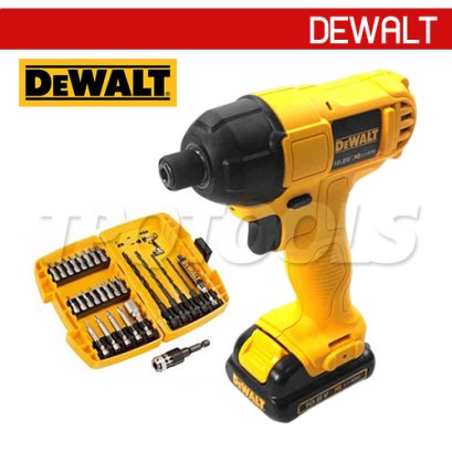 DCF805D2A-B1 ไขควงกระแทกไร้สาย 12V ขนาด 6.5 มม.(HEX) แรงบิดสูงสุด 107 NM. ความเร็วรอบ 2450 NM.เหมาะสำหรับงานไม้ พร้อมแบตเตอรี่ + แท่นชาร์จ (แถมชุดดอกสว่าก้านหกเหลี่ยม)