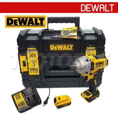 DCF891P1T-B1 บล็อกกระแทกไร้สาย 1/2" 20VMAX (ขนาดกลาง) ไร้แปรงถ่าน แรงบิดสูงสุด 812NM. ความเร็วรอบ 2000RPM พร้อมแบตเตอรี่ 3.0AH + แท่นชาร์จ "DEWALT" ดีวอลท์