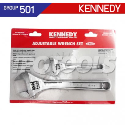 KEN-501-1560K ประแจเลื่อนสีขาว 2 ตัวชุด ขนาด 6&quot; /10&quot;