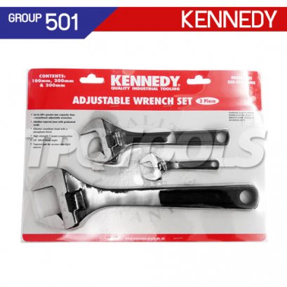 KEN-501-0600K ประแจเลื่อนสีดำ ( 3 ตัวชุด ) ขนาด 4&quot;/8&quot;/12&quot;