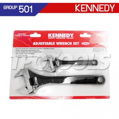 KEN-501-0620K ประแจเลื่อนสีดำ ( 2 ตัวชุด ) ขนาด 6&quot;/10&quot;