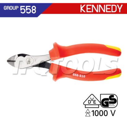 KEN-558-5100K คีมตัดปากเฉียงหุ้มฉนวนกันไฟ 6 นิ้ว / 160 มม. VDE1000 INSULATED DIAGONAL CUTTING PLIERS KENNEDY