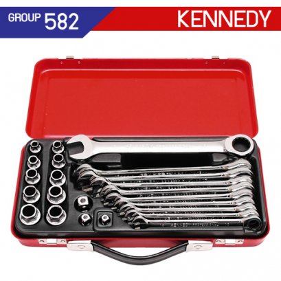 ชุดประแจแหวนฟรีข้างปากตาย 23 ตัว KEN-582-3980K