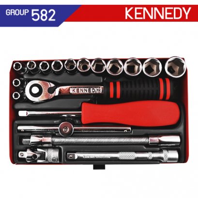 1/4 SQ DR บล็อกชุด 19 ชิ้น KEN-582-4893K