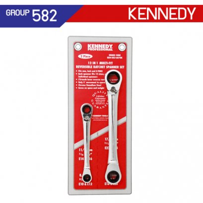 ชุดประแจแหวนฟรี 2 ตัว รุ่น 12-In-1 (MM - AF - TORX) KEN-582-6870K