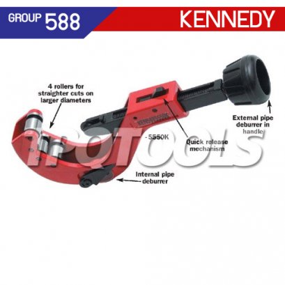 KEN-588-5551K คัตเตอร์ตัดท่อรุ่นงานหนัก ขนาด 5-64 มม. สำหรับท่ออลูมิเนียม ทองเหลือง ทองแดง พร้อมใบมีดลบคมท่อ