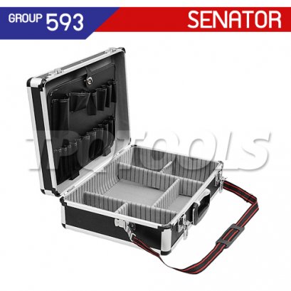 SEN-593-4360K กระเป๋าใส่เครื่องมือทรงเจมส์บอนด์ (สีดำ) BLACK ALUMINIUM TOOL CASE