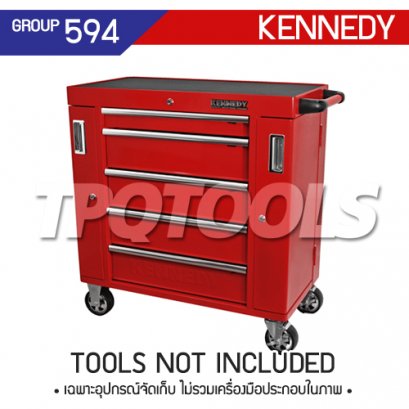 KEN-594-2620K ตู้เครื่องมือช่างมีลิ้นชัก+ล้อ+กุญแจล็อค 36 นิ้ว สีแดง