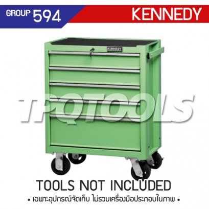 KEN-594-5550K ตู้เครื่องมือช่าง 7 ลิ้นชักมีล้อเลื่อน+กุญแจล็อค สีเขียว