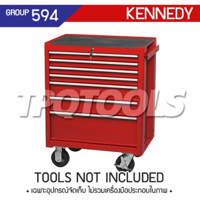 KEN-594-5580K ตู้เครื่องมือช่าง 7 ลิ้นชักมีล้อเลื่อน+กุญแจล็อค สีแดง