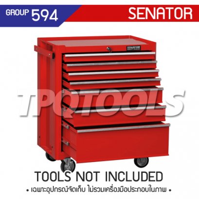 SEN-594-0580K ตู้เครื่องมือช่าง 7 ลิ้นชักมีล้อ+กุญแจล็อค ROLLER CABINETS