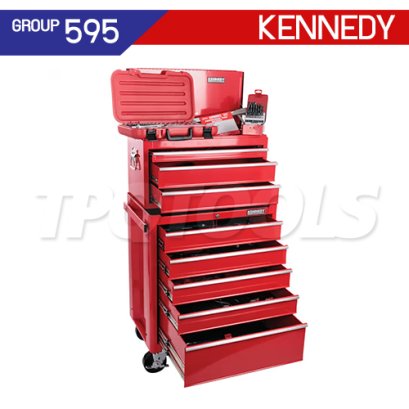 KEN-595-3080K ชุดเครื่องมือช่าง 300 ชิ้น พร้อมตู้เครื่องมือล้อเลื่อน KENNEDY 300 PCS. PROFESSIONAL ENGINEERS TOOL KIT