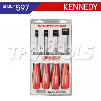 KEN-597-2970K สิ่วชุด 4 ตัว สำหรับงานไม้  PROFESSIONAL BEVEL EDGE WOOD CHISELS