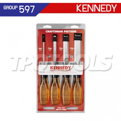 KEN-597-2980K สิ่วชุด 4 ตัว CRAFTSMAN BEVEL EDGE WOODCHISELS (SET-4)