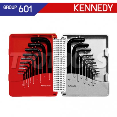 KEN-601-1060K ประแจหกเหลี่ยมหัวตัด มิล/นิ้ว ขนาด 1.5-10 มม./1/16"-3/8" (20 ตัวชุด)