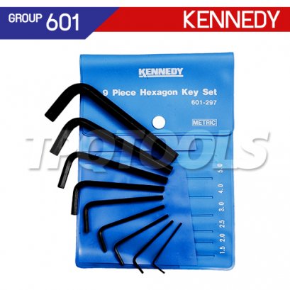 KEN-601-2970K ประแจหกเหลี่ยม 9 ตัว/ชุด (1.5-10 มม.) ใส่ซองพลาสติก