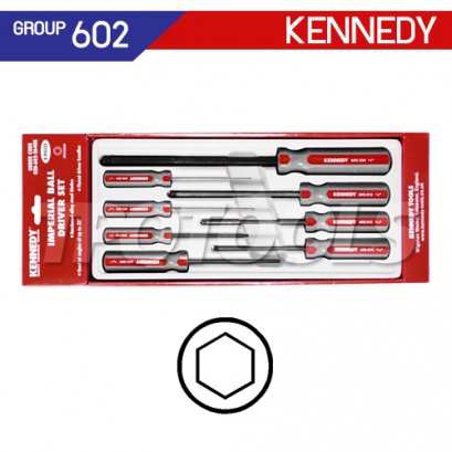 KEN-602-2640K (1/16&quot;-3/8&quot;) ไขควงหกเหลี่ยมหัวบอล 8 ตัวชุด