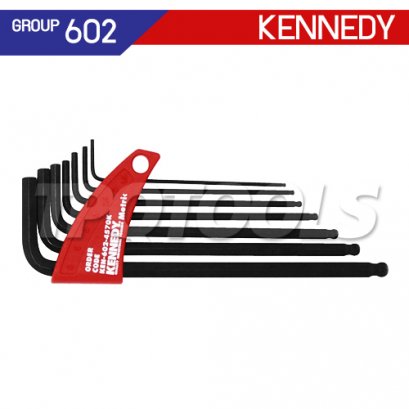 KEN-602-4570K (1.5-6 มม.) ประแจหกเหลี่ยมหัวบอลยาว 7 ตัวชุด