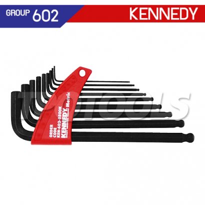 KEN-602-5500K (1.5-10 มม.) ประแจหกเหลี่ยมหัวบอลยาว 9 ตัวชุด