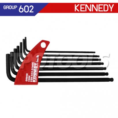 KEN-602-5580K (5/64&quot;-3/16&quot;) ประแจหกเหลี่ยมหัวบอลยาว 7 ตัวชุด