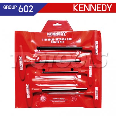 KEN-602-7650K (4-10 มม.) ประแจหกเหลี่ยมหัวบอลด้ามตัวที 5 ตัวชุด