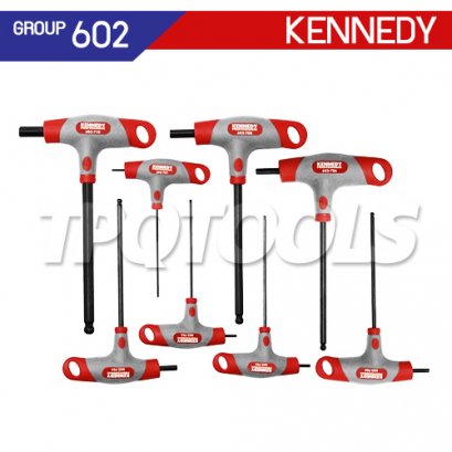 KEN-602-7800K (2.0-10 มม.) ประแจหกเหลี่ยมตัวที หัวบอล-หัวตัด 8 ตัวชุด