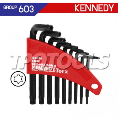 KEN-603-2680K (T8-T40) ประแจหกเหลี่ยมท็อกซ์ มีรู 9 ตัวชุด