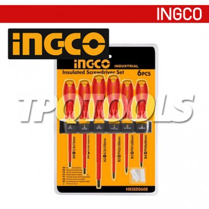 INGCO-HKISD0608 ชุดไขควงด้ามกันไฟฟ้า 6 ตัว/ชุด INGCO