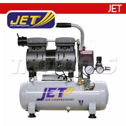 JOS-09 ปั๊มลมไร้น้ำมัน OIL FREE ความจุ 9 ลิตร 550W รอบมอเตอร์ 1380 รอบ/นาที JET OIL FREE TYPE AIR COMPRESSORS