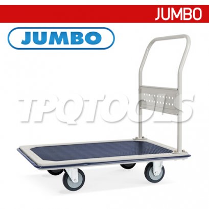 HB-211JT รถเข็นพื้นเหล็กชั้นเดียวแบบติดแผงแขวนจับข้างเดียวพับไม่ได้ FIX HANDLE รับน้ำหนัก 370 กก. JUMBO