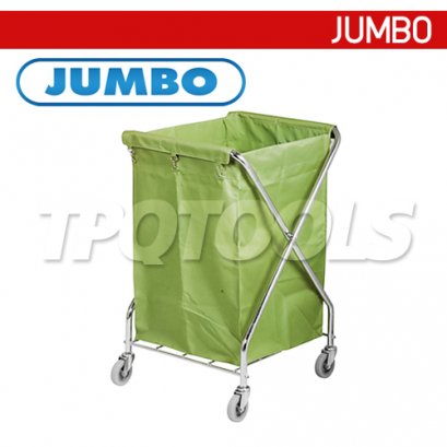 LCD-8157 รถเข็นผ้าแห้งเหล็กชุบโครเมียม (พร้อมถุง) แบบพับได้  JUMBO