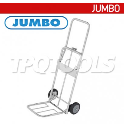 SFT2809N รถเข็นสแตนเลสสองล้อพับได้ น้ำหนักเบา มือจับฐานพับเก็บได้ ล้อ PU รับน้ำหนัก 100 กก. JUMBO