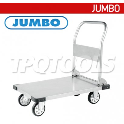 ST1-6009F รถเข็นพื้นสแตนเลส มือจับข้างเดียวพับได้ รับน้ำหนัก 350 กก. JUMBO