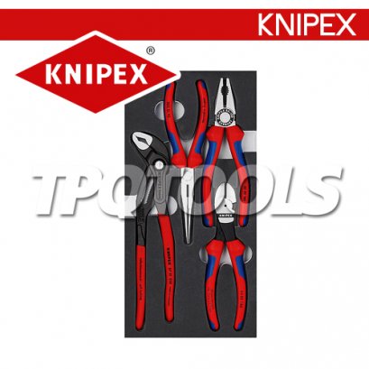 KNIPEX 002001V15 คีมชุด 4 ตัว/ชุด ในถาดโฟม (ชุดคีมพื้นฐาน) KNIPEX คะนิเพค คีมช่างมืออาชีพอันดับ 1 MADE IN GERMANY