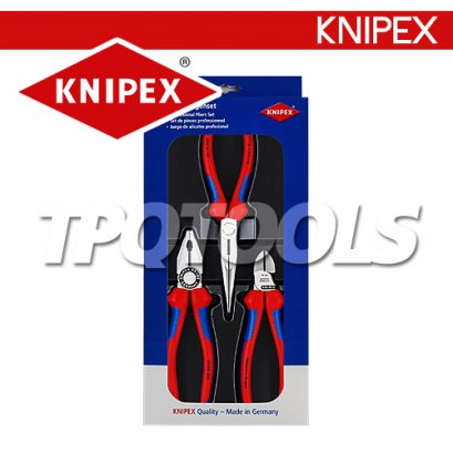 KNIPEX 002011 คีมชุด 3ตัว/ชุด ด้ามTWOTONE ในถาดพลาสติก KNIPEX คะนิเพค คีมช่างมืออาชีพอันดับ 1 MADE IN GERMANY