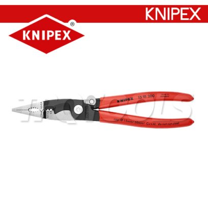 KNIPEX 1391200 คีมช่างปากรวม / คีมสำหรับติดตั้งงานไฟฟ้า 8 นิ้ว (200 มม.) ด้ามพลาสติก / ELECTRICAL INSTALLATION PLIERS KNIPEX คะนิเพค คีมช่างมืออาชีพอันดับ 1 MADE IN GERMANY