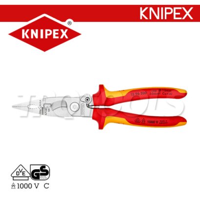 KNIPEX 1396200 คีมช่างปากรวม / คีมสำหรับติดตั้งงานไฟฟ้า 8 นิ้ว (200 มม.) ด้ามฉนวนกันไฟฟ้า VDE1000 / ELECTRICAL INSTALLATION PLIERS KNIPEX คะนิเพค คีมช่างมืออาชีพอันดับ 1 MADE IN GERMANY