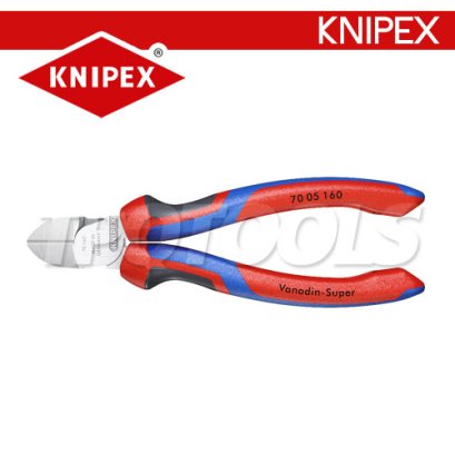 KNIPEX 7005160 คีมตัดปากเฉียง ขนาด 160 มม. / 6 นิ้ว  SUPER VANADIUM ด้ามหนา KNIPEX คะนิเพค คีมช่างมืออาชีพอันดับ 1 MADE IN GERMANY