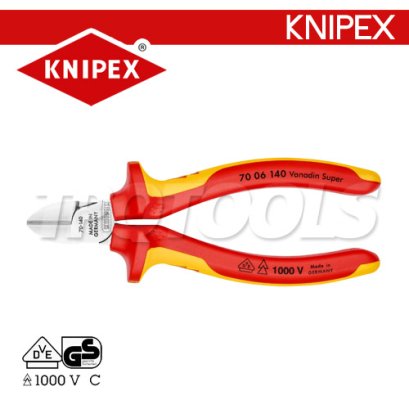 KNIPEX 7006140 คีมตัดปากเฉียง ขนาด 140 มม. / 5 นิ้ว ด้ามฉนวนกันไฟฟ้า VDE1000 KNIPEX คะนิเพค คีมช่างมืออาชีพอันดับ 1 MADE IN GERMANY