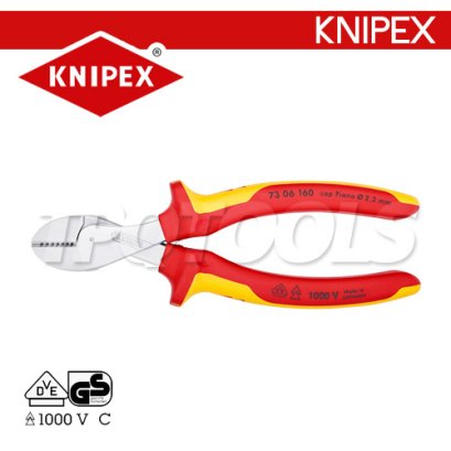 KNIPEX 7306160 คีมตัดปากเฉียงทแยงมุมแบบผ่อนแรง/แรงงัดสูง ขนาด 160 มม. (6นิ้ว) ด้าม TWOTONE KNIPEX คะนิเพค คีมช่างมืออาชีพอันดับ 1 MADE IN GERMANY