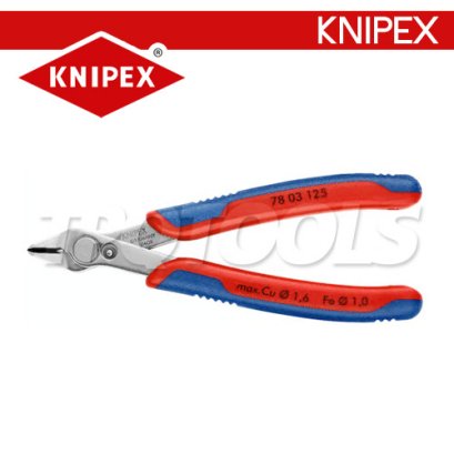 KNIPEX 7803125 คีมตัดงานละเอียดแม่นยำอิเล็กทรอนิกส์ 0.2-1.6 มม. ยาว 125 มม. / 5 นิ้ว กันไฟฟ้าสถิต (ด้าม TWOTONE) KNIPEX คะนิเพค คีมช่างมืออาชีพอันดับ 1 MADE IN GERMANY