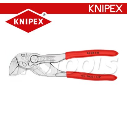 KNIPEX 8603125 คีมประแจขันน็อตในตัวเดียว / คีมคอเลื่อน 5 นิ้ว / 125 มม. โครวานาเดียม ด้ามบางพลาสติก KNIPEX คะนิเพค คีมช่างมืออาชีพอันดับ 1 MADE IN GERMANY
