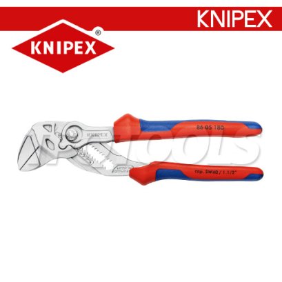 KNIPEX 8605180 คีมประแจขันน็อตในตัวเดียว / คีมคอเลื่อน 7 นิ้ว โครวานาเดียม ด้ามหนา TWOTONE KNIPEX คะนิเพค คีมช่างมืออาชีพอันดับ 1 MADE IN GERMANY