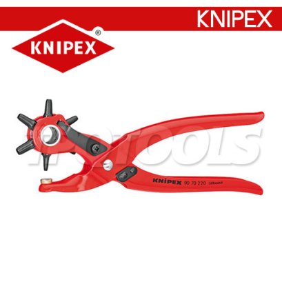 KNIPEX 9070220 คีมเจาะรู สำหรับวัสดุผ้าและพลาสติก ขนาด 9 นิ้ว REVOLVING PUNCH PLIERS KNIPEX คะนิเพค คีมช่างมืออาชีพอันดับ 1 MADE IN GERMANY