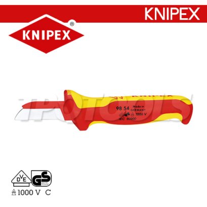 KNIPEX 9854 มีดปอกสายไฟ ด้ามฉนวนกันไฟฟ้า VDE1000 / VDE CABLE KNIFE KNIPEX คะนิเพค คีมช่างมืออาชีพอันดับ 1 MADE IN GERMANY