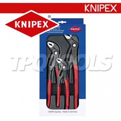 KNIPEX 002009V02 ชุดคีมปั๊มน้ำ/คีมคอบร้า 3 ตัวชุด KNIPEX คะนิเพค คีมช่างมืออาชีพอันดับ 1 MADE IN GERMANY