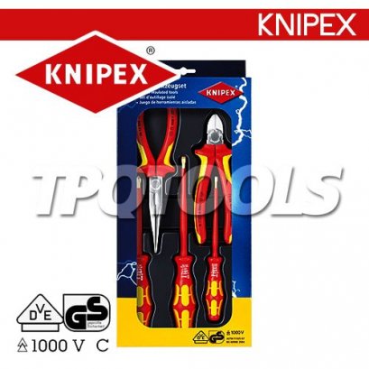 KNIPEX 002013 ชุดคีมไขควงกันไฟ 5 ตัว VDE1000 KNIPEX คะนิเพค คีมช่างมืออาชีพอันดับ 1 MADE IN GERMANY